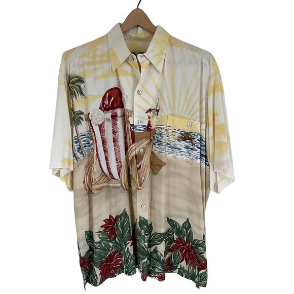 Tori Richard Hawaiian Santa and Reindeer Button‎ Down - Picture 5 of 5